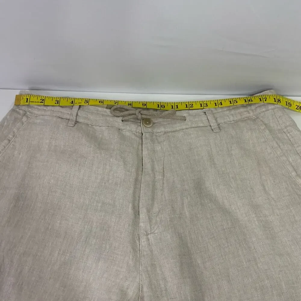 NWT Zara Light Tan Linen Chinos Size 36 G0137